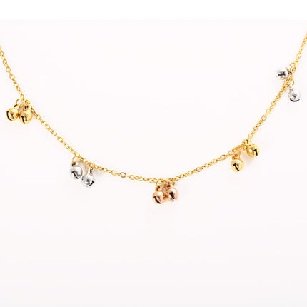 Tobillera Para Mujer Cadena Plana De Acero Inoxidable Con Campanas Tricolores