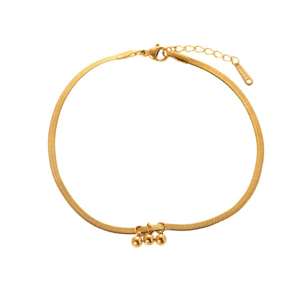 Tobillera Sencilla Cadena De Cuchilla De Acero Inoxidable Con Bolas de Acero Para Mujer