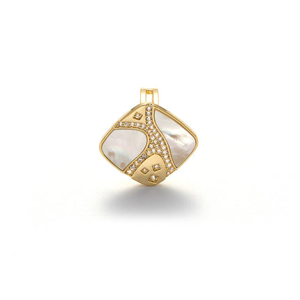 Anillo De Diamantes En Forma Cuadrada Con Diseño De Cobre Chapado En Oro 14K