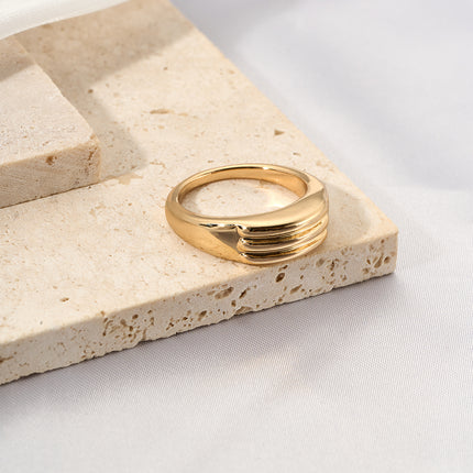 Juego De Anillos Negro Y Dorado Con Estilo Moderno De Aleación Chapado En Oro 14K