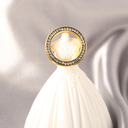 Anillo Con Diseño Exclusivo De Diamantes En Acero Inoxidable Chapado En Oro 14K