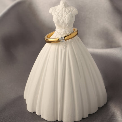 Anillo Con Diseño Abierto De Moda Con De Diamantes En Acero Inoxidable Chapado En Oro 18K