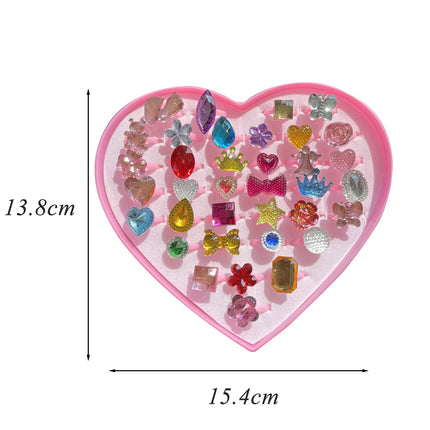 Anillos Infantiles De Princesa Con Piedras De Resina Y Múltiples Estilos