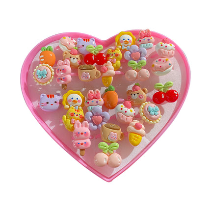 Anillos Infantiles De Princesa Con Piedras De Resina Y Múltiples Estilos