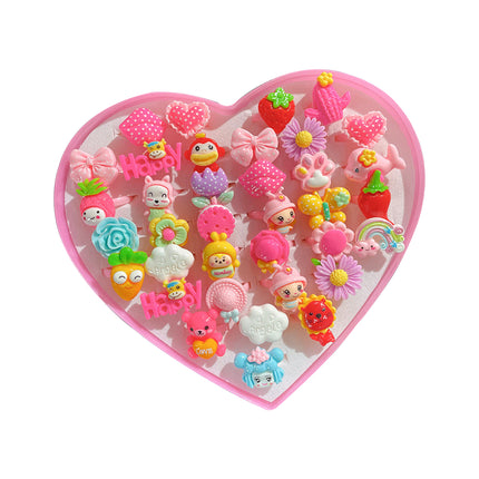 Anillos Infantiles De Princesa Con Piedras De Resina Y Múltiples Estilos