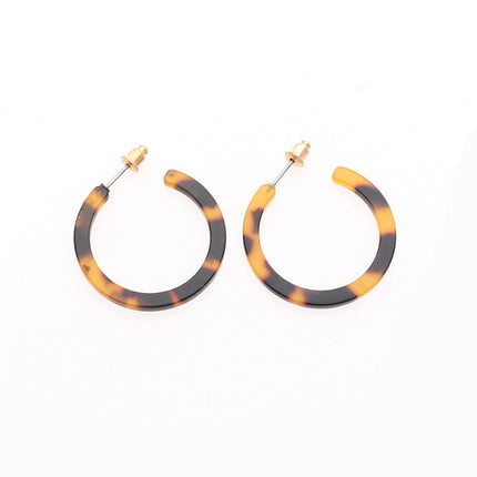 Aretes De Estrella De Mar Pendiente Aros De Resina Con Estampado De Leopardo
