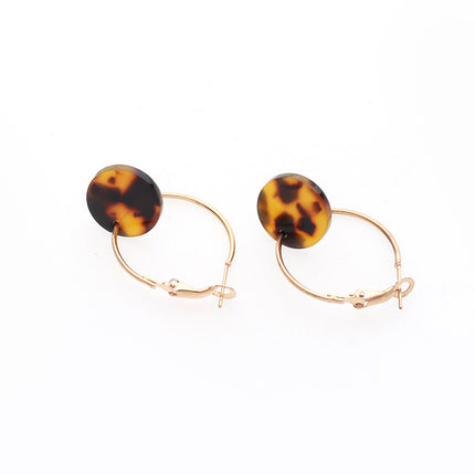 Aretes De Estrella De Mar Pendiente Aros De Resina Con Estampado De Leopardo