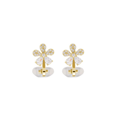Aretes En La Oreja Cobre Ear Cuff Flor De Margarita, Diseño Minimalista