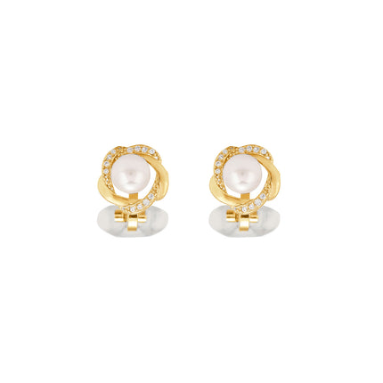 Aretes En La Oreja Diseño De Rosa Con Perla Artificial Ear Cuff Moda