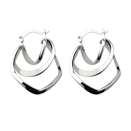 Aretes De Cobre Con Diseño De Tres Capas De Aros Irregulares Modernos
