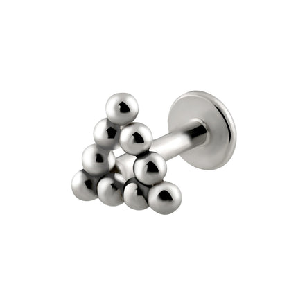 Piercing Labial De Acero Inoxidable, Diseño Triangular Con Nueve Esferas
