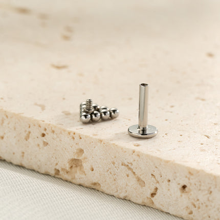 Piercing Labial De Acero Inoxidable, Diseño Triangular Con Nueve Esferas