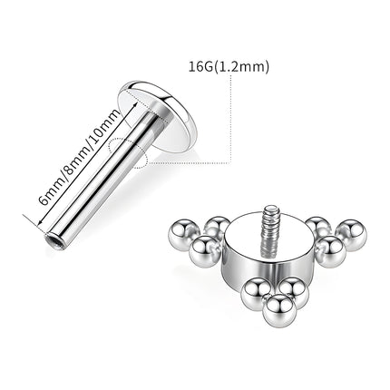Piercing Labial De Acero Inoxidable Con Circonita, Diseño De Círculo