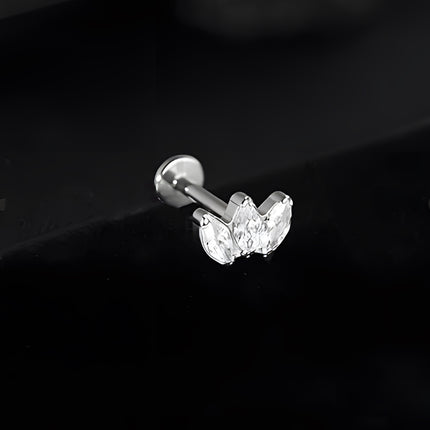 Piercing Labial De Acero Inoxidable Diseño De Corona Estilo INS
