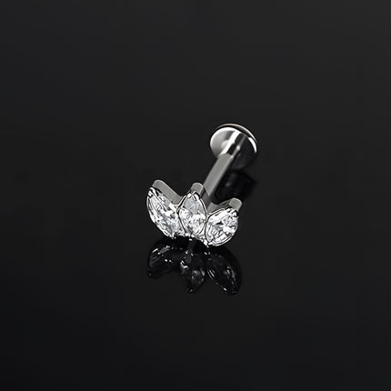 Piercing Labial De Acero Inoxidable Diseño De Corona Estilo INS