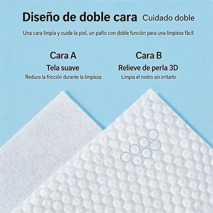 Toallitas Faciales Spa Secas, 170 Unidades, 100% FIBRA VEGETAL