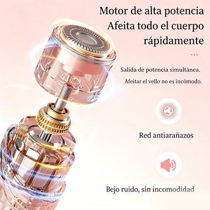 epiladora Eléctrica 2 en 1 Mujer Recargable USB-C - Afeitadora Doble Cabezal Cuerpo Completo