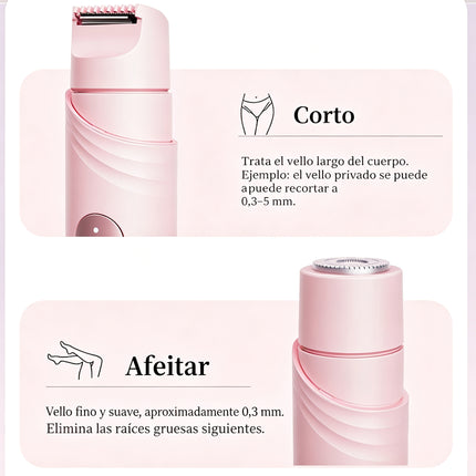 epiladora Eléctrica 2 en 1 Mujer Recargable USB-C - Afeitadora Doble Cabezal Cuerpo Completo