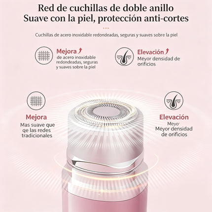 Mini Depiladora Eléctrica Portátil Forma de Labial -  LCD, USB-C, Rosa