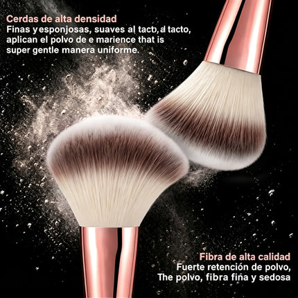 Kit de Maquillaje Completo de 48 Piezas con Bolso - Brochas y Esponjas, Rosa