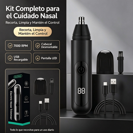 Recortador de Vello Nasal Eléctrico Recargable USB Para Nariz Portátil