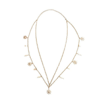 Cadena De Cintura De Moda Europea y Americana Con Colgante De Estralla Luna Y Sol Exagerada