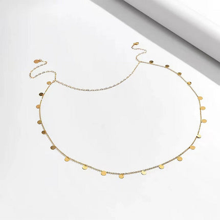 Cadena De La Espalda Collar Casual Con Lentejuelas De Aleación De Moda Para Mujer