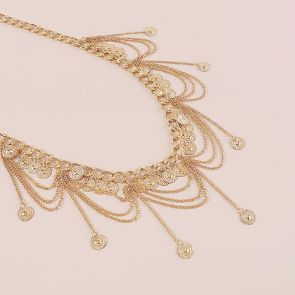 Cadena De Cintura Con Borlas De Rodajas De Hierro Exagerada De Moda Para Mujer