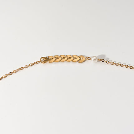 Cadena Larga Para El Cuerpo Con Borla Collar Sencillo Con Perlas Elegante De Cobre Para Mujer