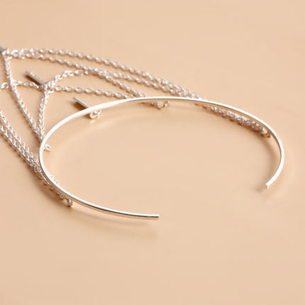 Brazalete Abierto De Cadena Metálica Ajustable Estilo Punk De Moda Para Mujer