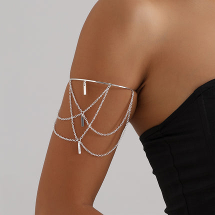 Brazalete Abierto De Cadena Metálica Ajustable Estilo Punk De Moda Para Mujer