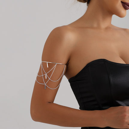 Brazalete Abierto De Cadena Metálica Ajustable Estilo Punk De Moda Para Mujer