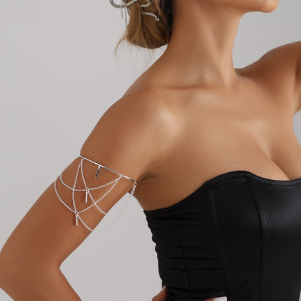 Brazalete Abierto De Cadena Metálica Ajustable Estilo Punk De Moda Para Mujer