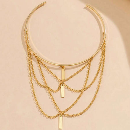 Brazalete Abierto De Cadena Metálica Ajustable Estilo Punk De Moda Para Mujer