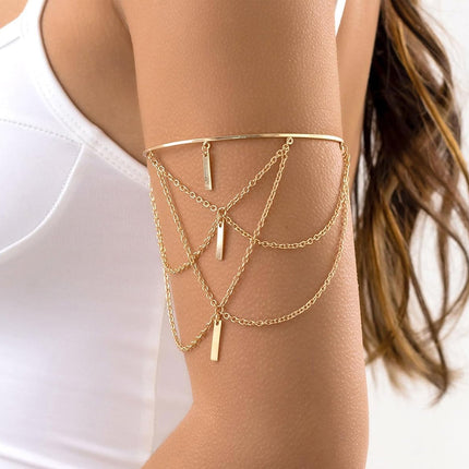Brazalete Abierto De Cadena Metálica Ajustable Estilo Punk De Moda Para Mujer