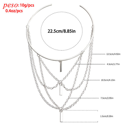 Brazalete Abierto De Cadena Metálica Ajustable Estilo Punk De Moda Para Mujer