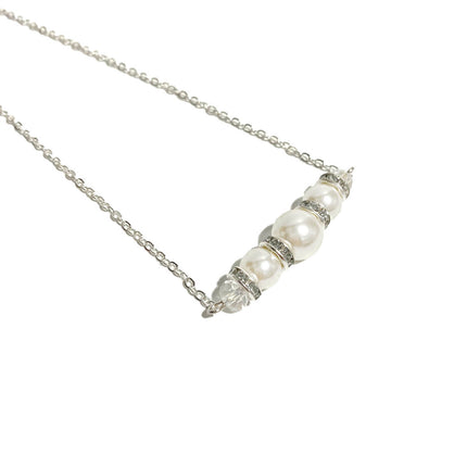 Cadena Elegante De La Espalda De Aleación Con Perlas Y Diamantes De Imitación