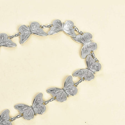 Cadena De Cintura De Aleación Con Mariposas En Relieve De Metal De Moda Para Mujer