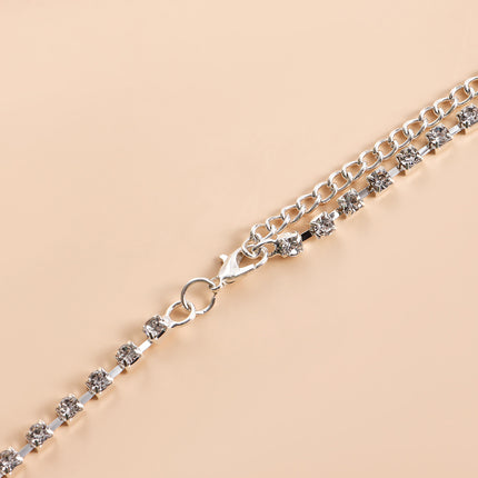 Cadena Metálica De Cintura Con Borlas De Una Sola Capa De Diamantes De Imitación Con Corazones