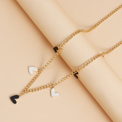 Cadena Metálica De Cintura Con Colgante De Corazones Brillantes Sencilla Casual