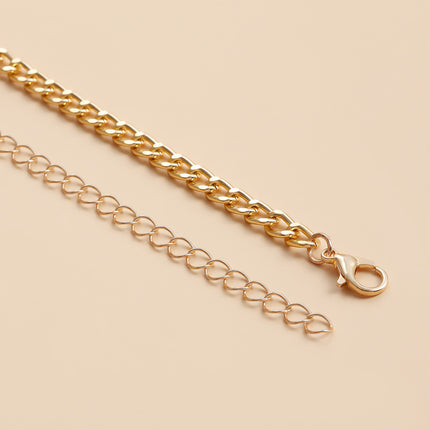 Cadena Metálica De Cintura Con Colgante De Corazones Brillantes Sencilla Casual