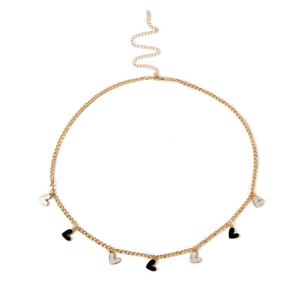 Cadena Metálica De Cintura Con Colgante De Corazones Brillantes Sencilla Casual