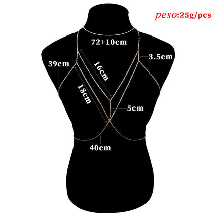 Cadena Sencillo Para El Cuerpo Cruzada Sexy De Aleación En Forma De Y Para Mujer