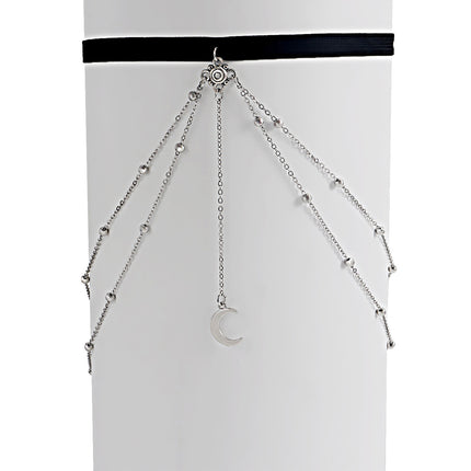 Cadena Elegante Para El Cuerpo De Doble Capa Con Bolas Y Banda Elástica Para Mujer