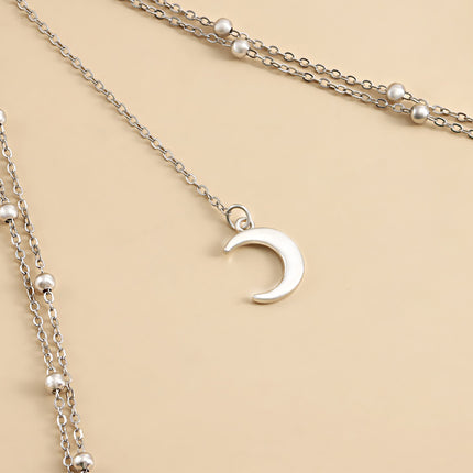 Cadena Elegante Para El Cuerpo De Doble Capa Con Bolas Y Banda Elástica Para Mujer