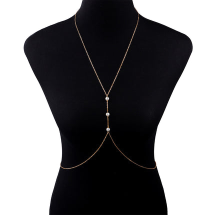 Cadena Elegante De Perlas Para El Cuerpo Sexy De Moda Sencilla Para Mujer