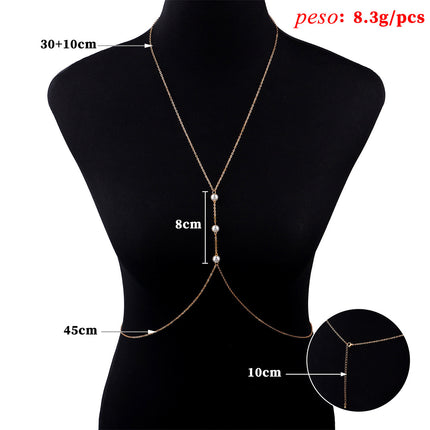 Cadena Elegante De Perlas Para El Cuerpo Sexy De Moda Sencilla Para Mujer