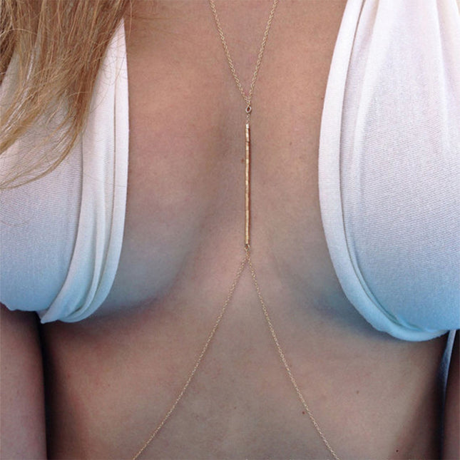 Cadena Sencilla Para El Cuerpo Con Bolas Pequeñas Para Mujer De Moda Casual Metálica