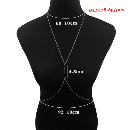 Cadena Sencilla Para El Cuerpo Con Bolas Pequeñas Para Mujer De Moda Casual Metálica