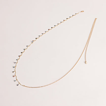 Cadena Sencilla De La Cintura De Ojo De Diablo Casual Metálica Para Mujer